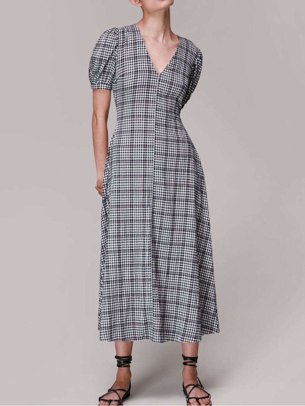 Whistles • Tabitha Checked‎ Midi Dress NWOT